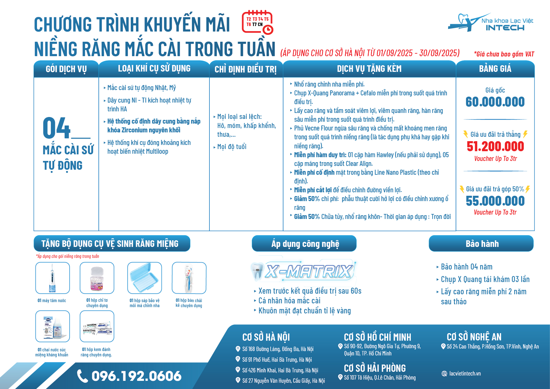 Bảng Giá Dịch Vụ Niềng Răng 5 Bang gia dich vu nieng rang tai Ha Noi trong tuan Nha khoa lac viet intech 4