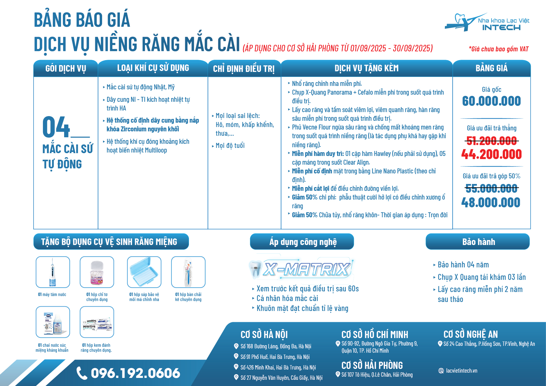 Bảng Giá Dịch Vụ Niềng Răng 17 Bang gia dich vu nieng rang tai Hai Phong Nha khoa lac viet intech 4