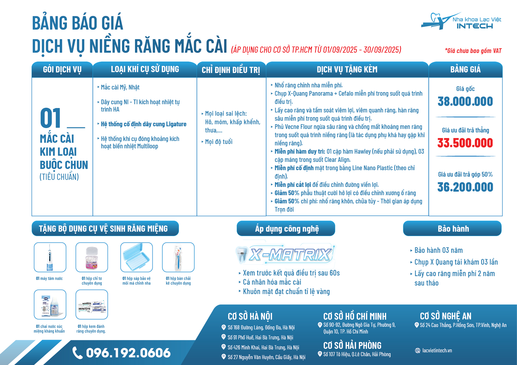 Bảng Giá Dịch Vụ Niềng Răng 26 Bang gia dich vu nieng rang tai Ho Chi Minh Nha khoa lac viet intech 1