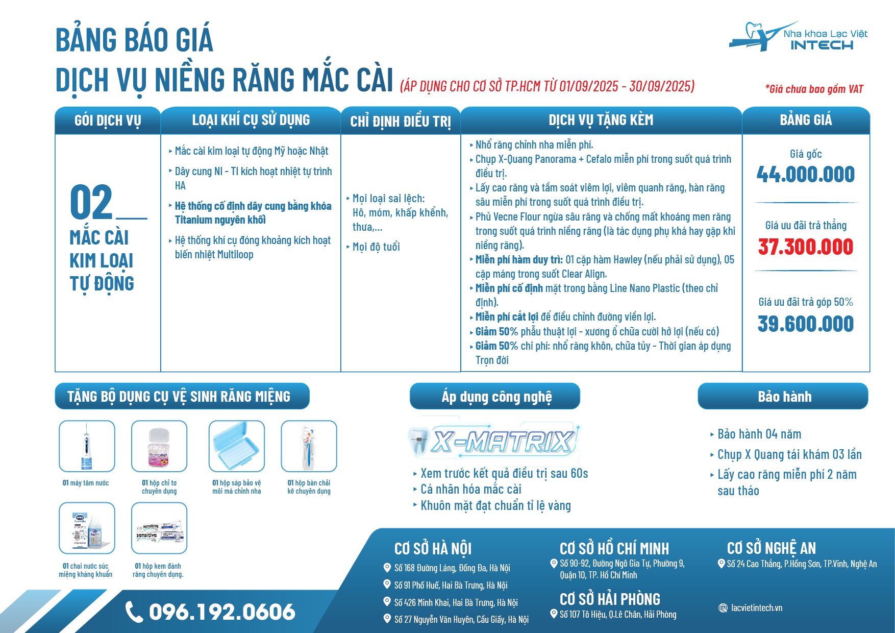Bảng Giá Dịch Vụ Niềng Răng 27 Bang gia dich vu nieng rang tai Ho Chi Minh Nha khoa lac viet intech 2