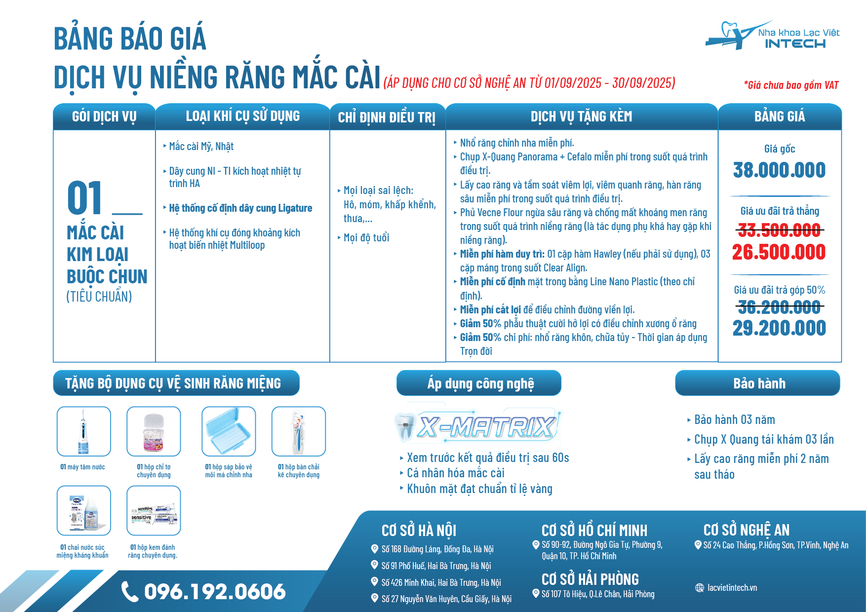 Bảng Giá Dịch Vụ Niềng Răng 20 Bang gia dich vu nieng rang tai Nghe An Nha khoa lac viet intech 1